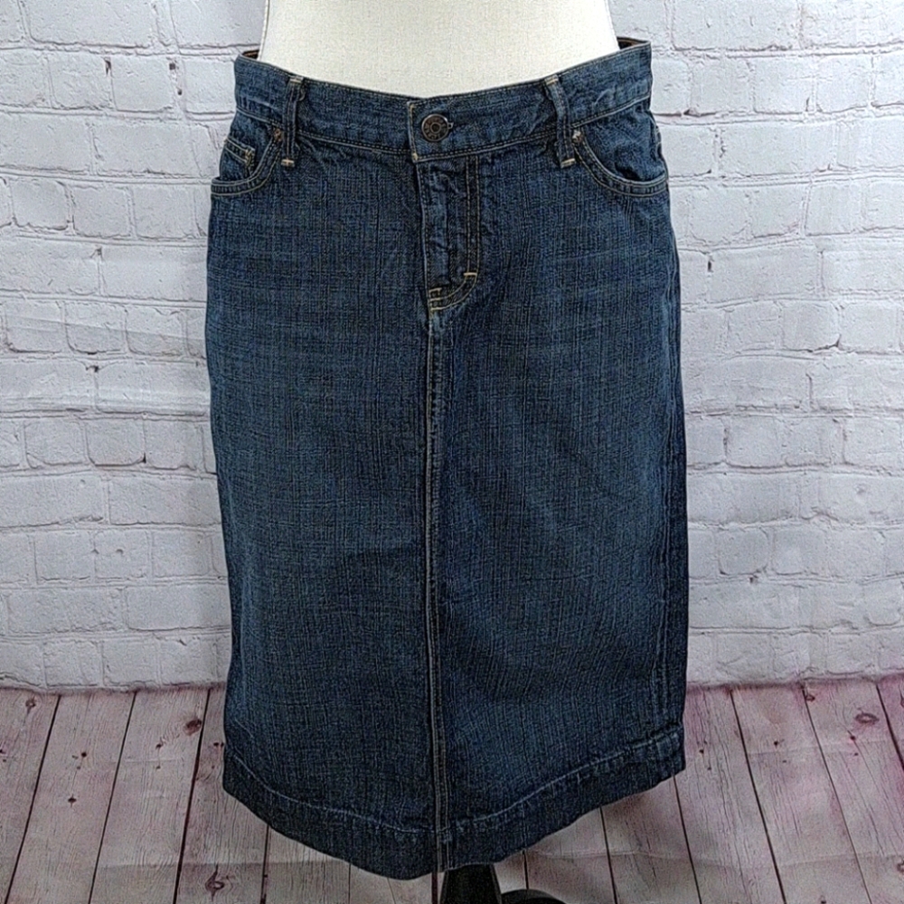 J. Crew Blue Denim Pencil Skirt
